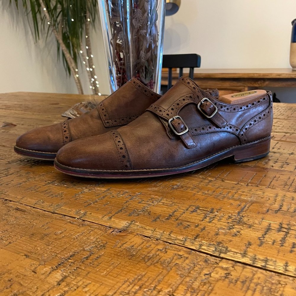 Sz 10, Johnston & Murphy, Double Monk w/ Brogue detail